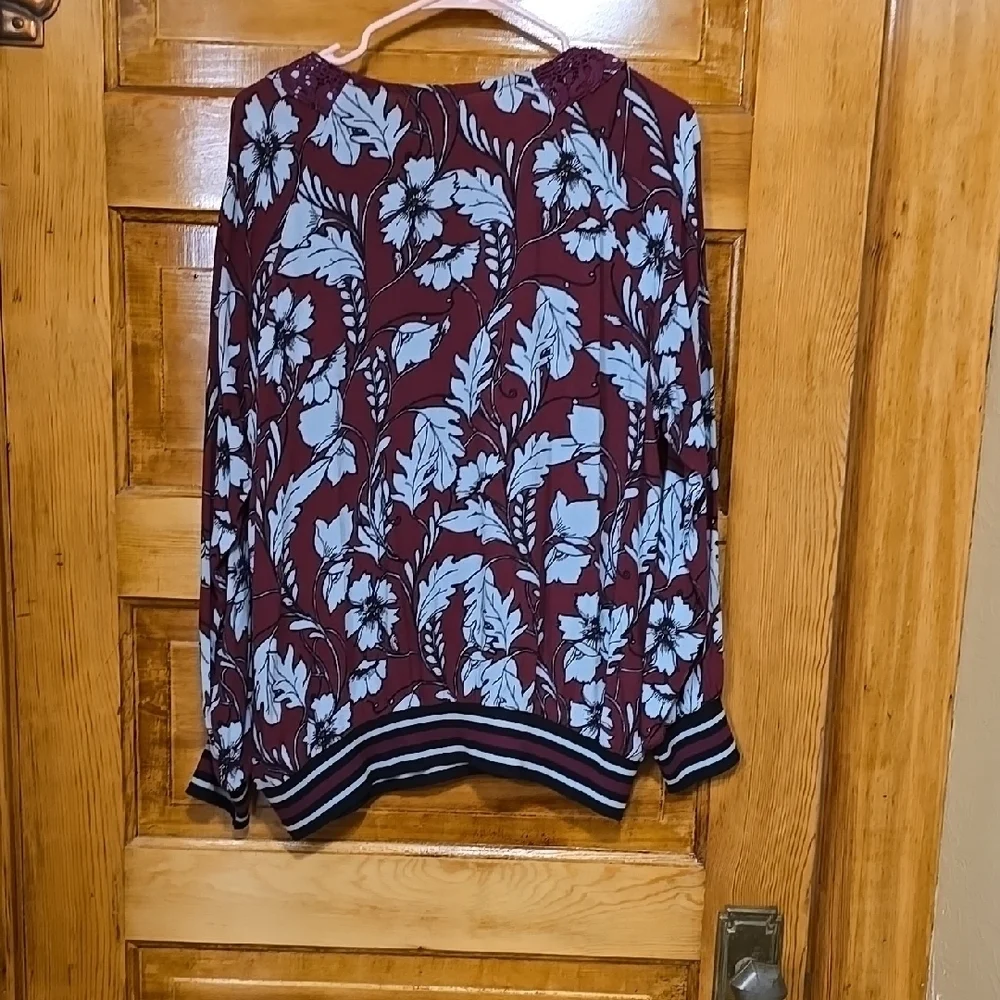 Democracy Red Blouse Long Sleeve M - Picture 3 of 4